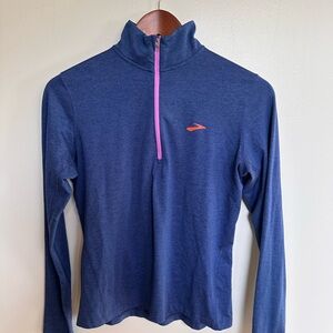 Brooks Blue Long Sleeve Top with Pink Zipper
